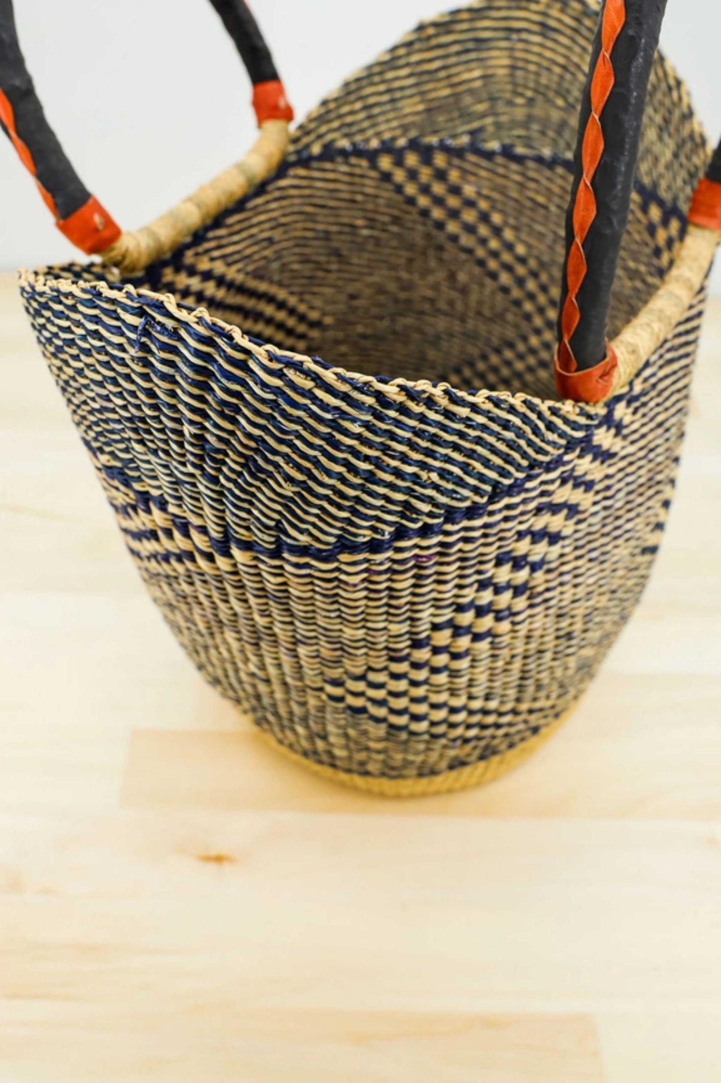 Tote Basket, U-Shopper Blue and Natural