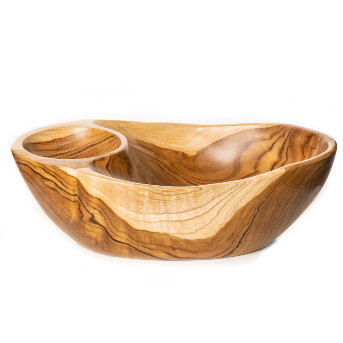Jumbo Serving Bowl with Built-in Dip Divider