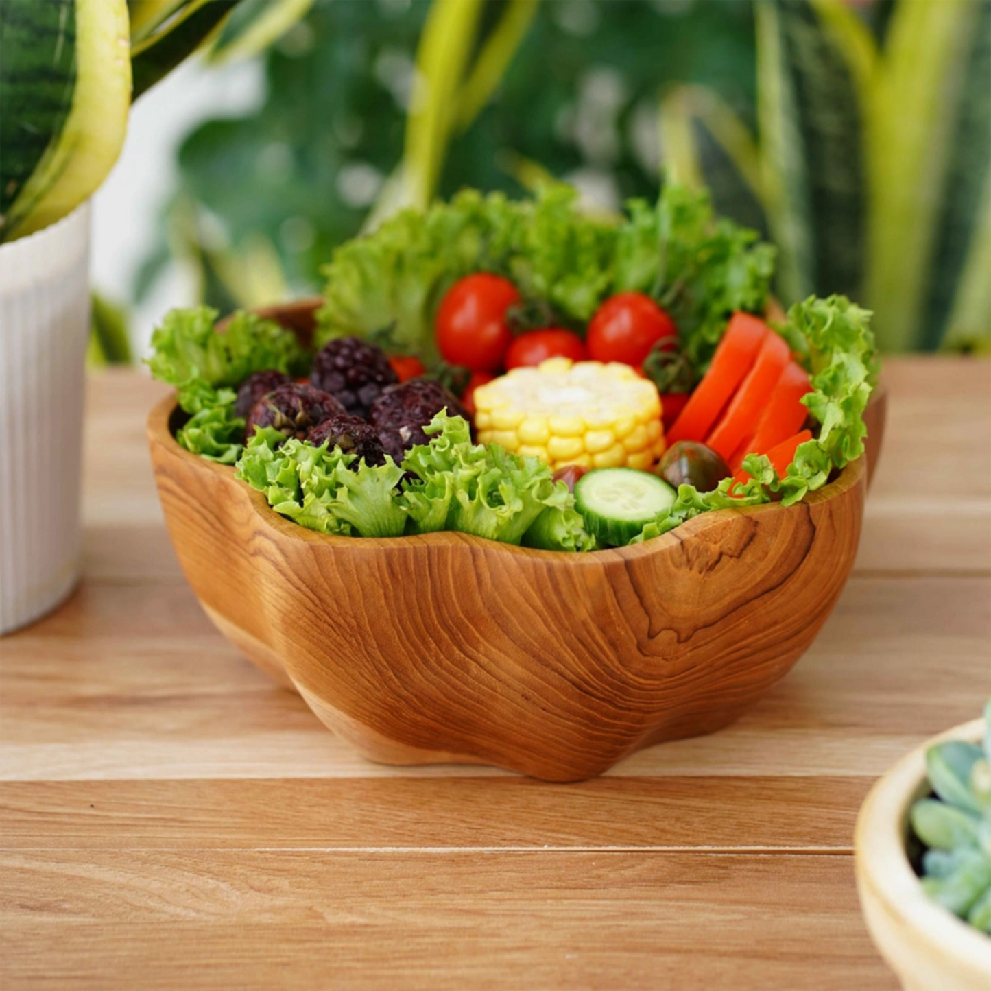 Squash Teak Wood Bowl