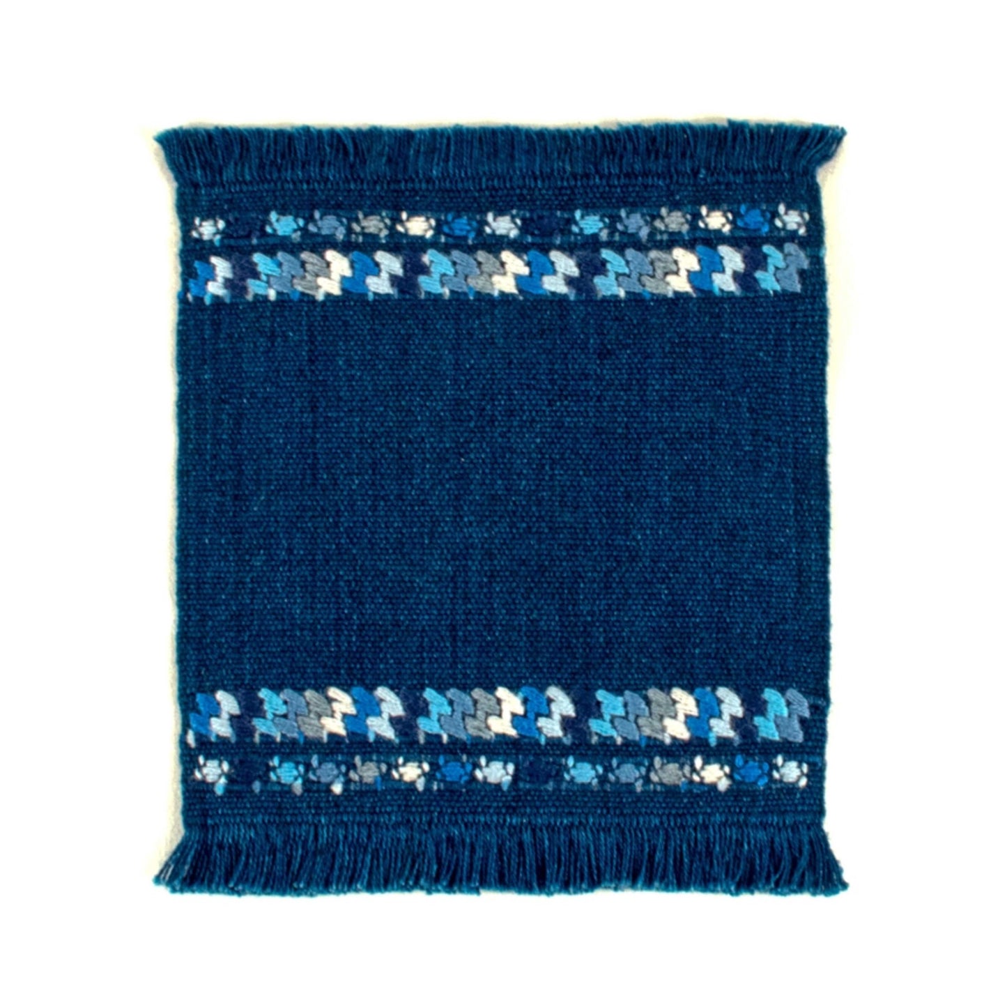 Handwoven Brocade Coaster Set in Indigo