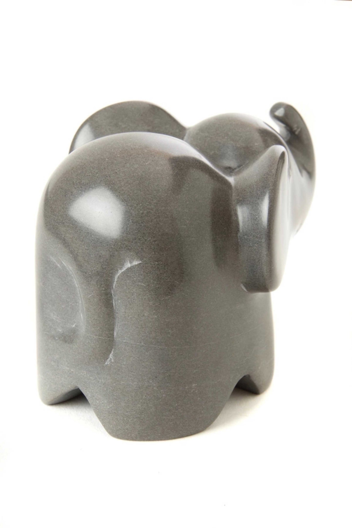 Large Dove Gray Soapstone Cherub Elephant
