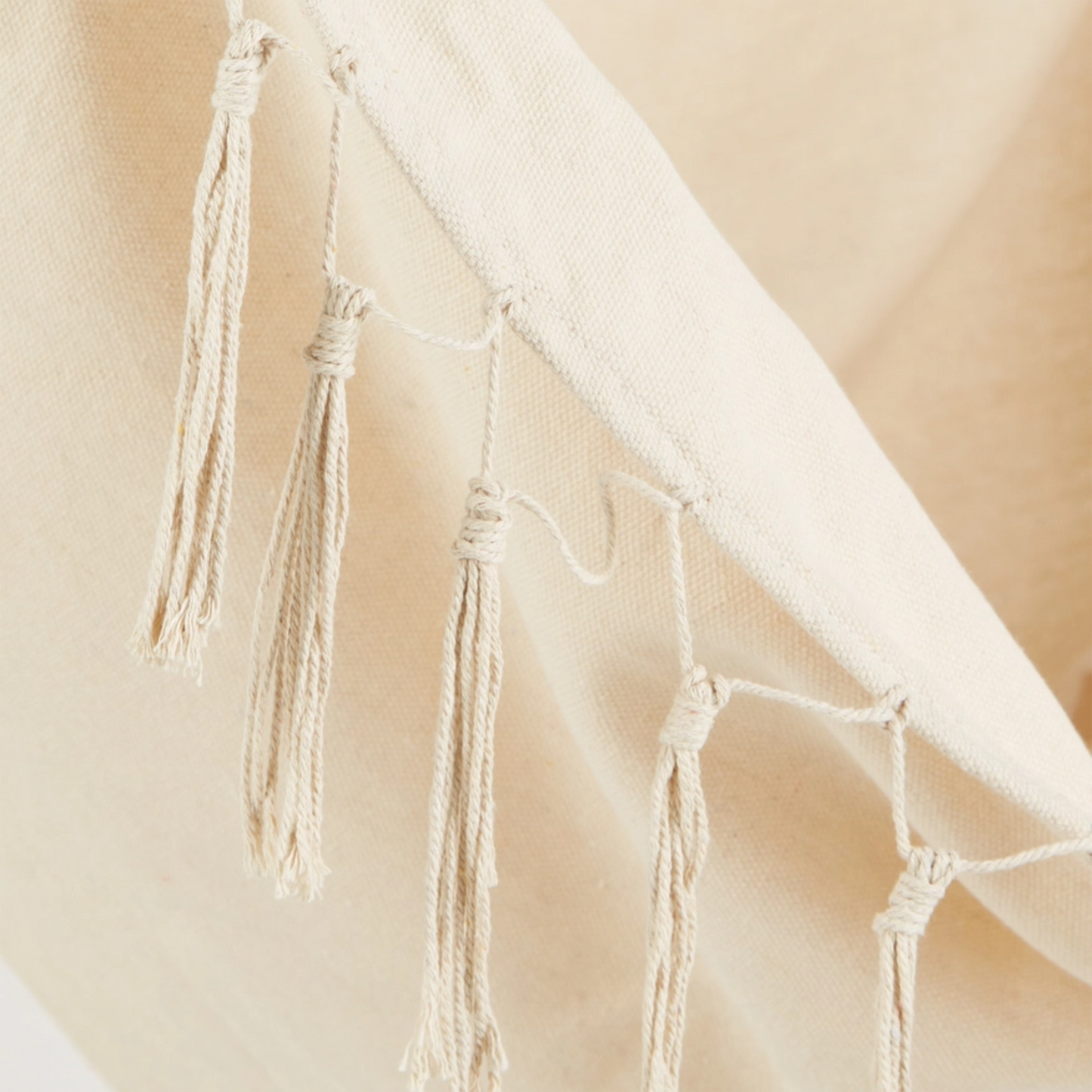 Natural Hammock Chair with Fringe Trim