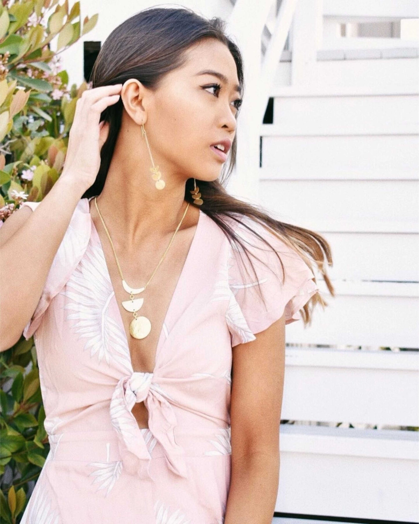 Moon Phase Necklace - Brass