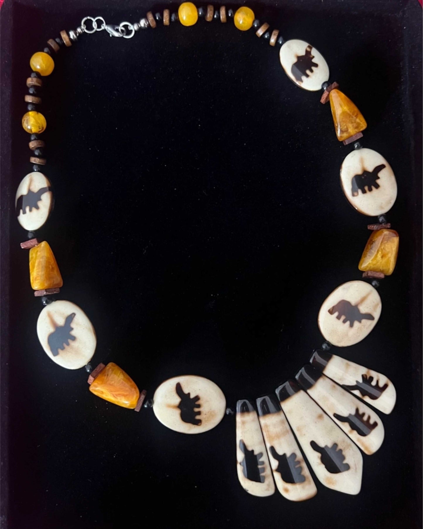 Handmade Tribal Necklace / Bohemian Necklace, Wooden Necklace