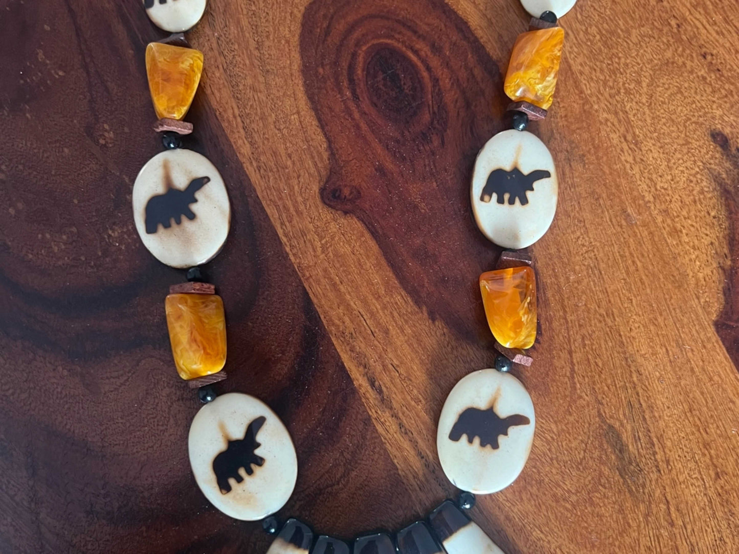 Handmade Tribal Necklace / Bohemian Necklace, Wooden Necklace