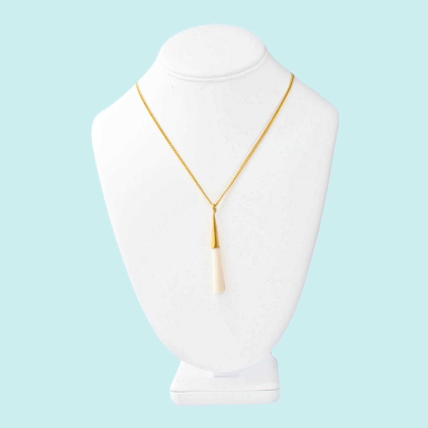 Bone Pendant Necklace - Brass