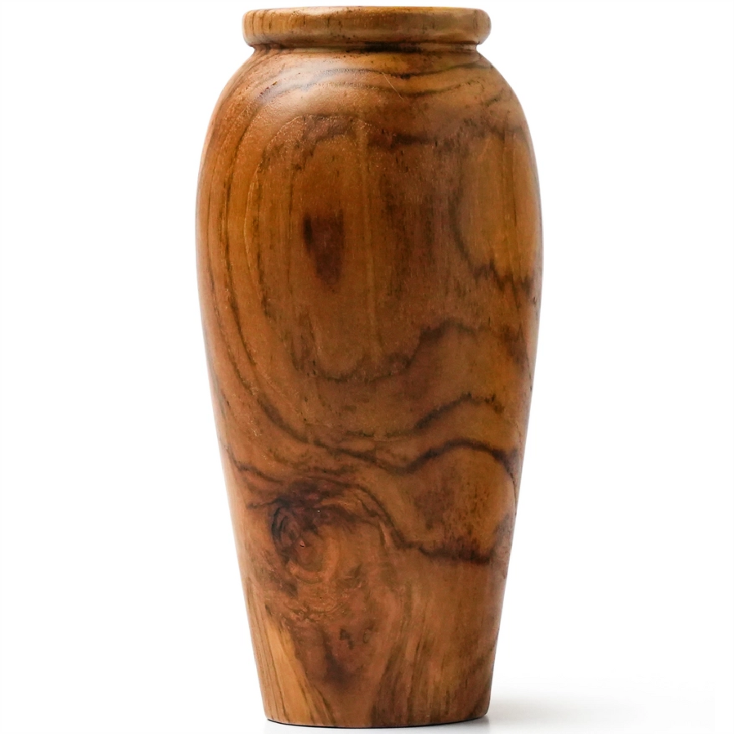 8-Inch Slim Urn-Shape Teak Root Vase