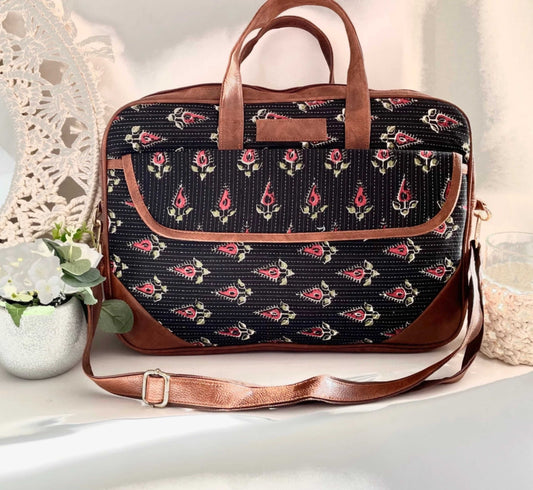 Handmade Laptop Bags, Hand Block Printing, Handprint Fabric