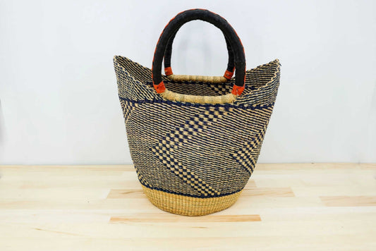 Tote Basket, U-Shopper Blue and Natural