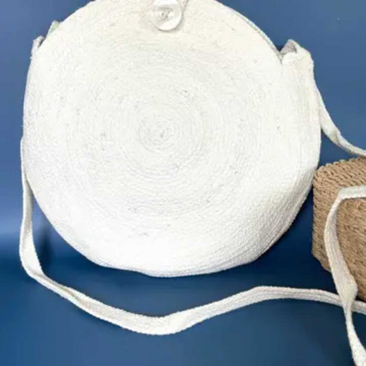Cotton Round Bag, Handmade Bali Style Crossbody Bag, Mother'