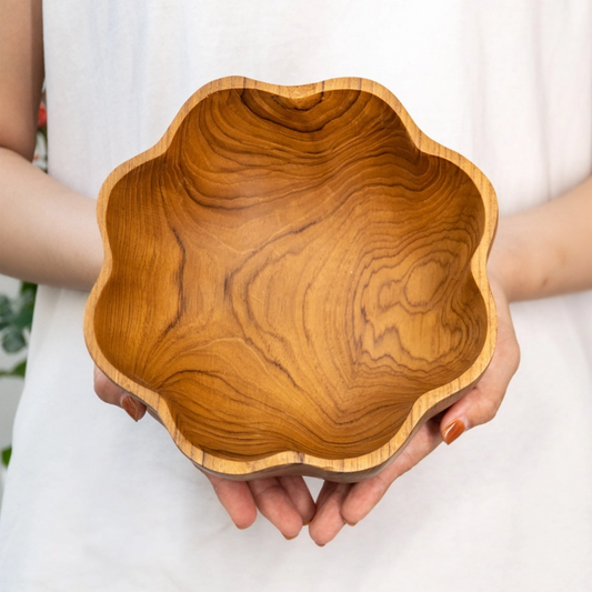 Squash Teak Wood Bowl