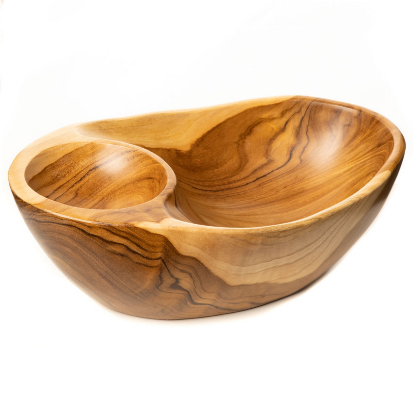 Jumbo Serving Bowl with Built-in Dip Divider