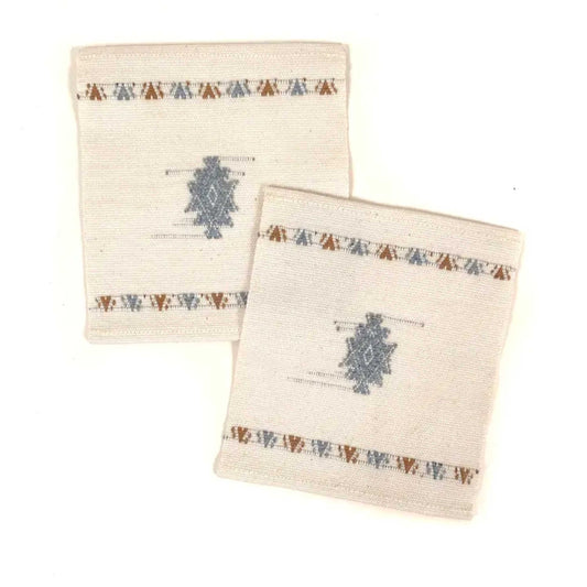 Handwoven San Rafael Brocade Coaster Set in Natural Cotton