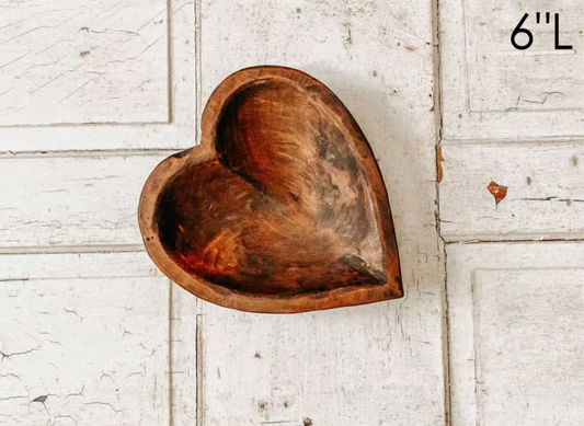 Mini Heart Wood Bowl Natural