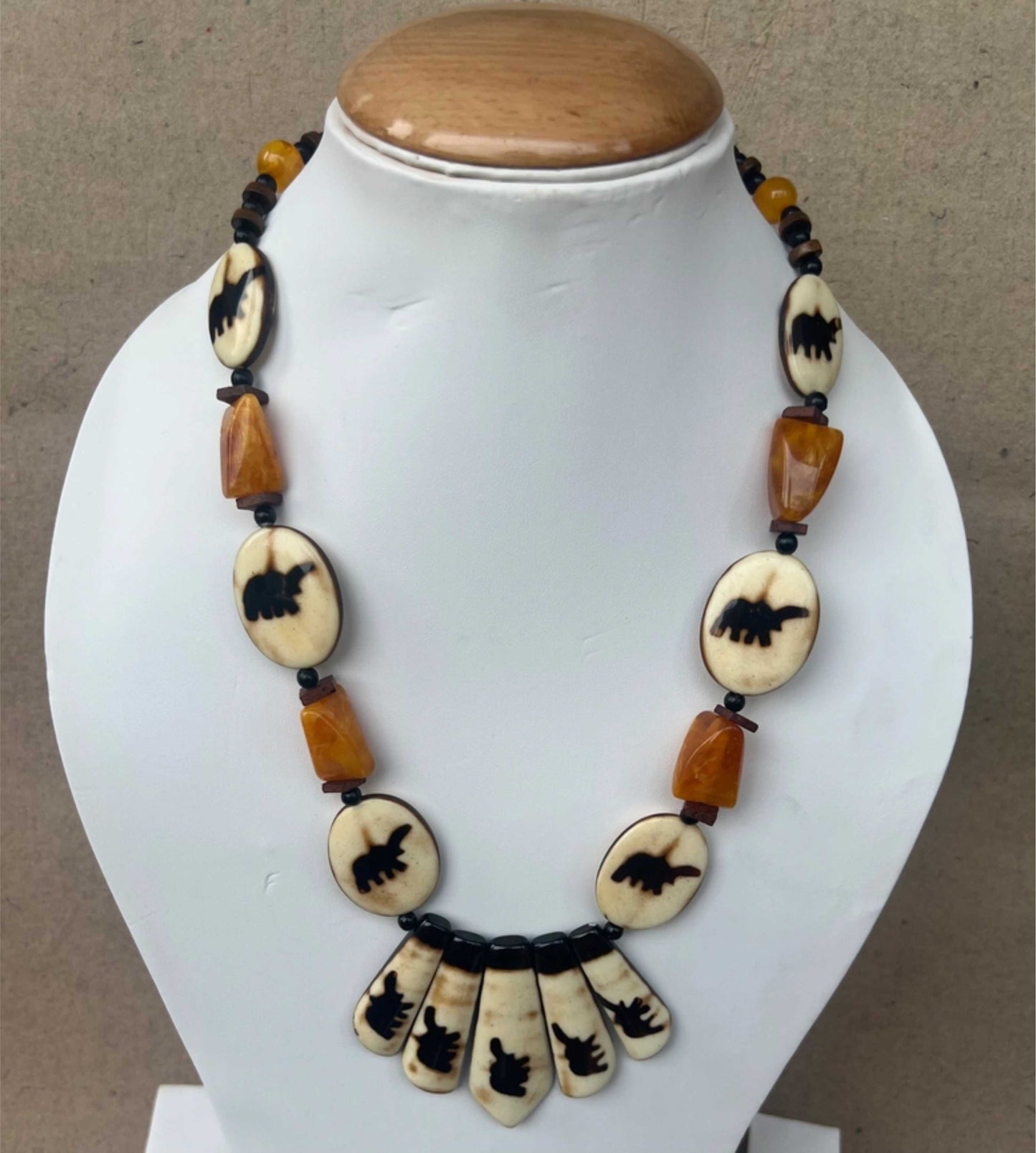 Handmade Tribal Necklace / Bohemian Necklace, Wooden Necklace
