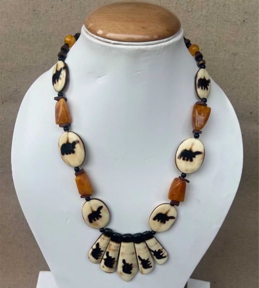 Handmade Tribal Necklace / Bohemian Necklace, Wooden Necklace