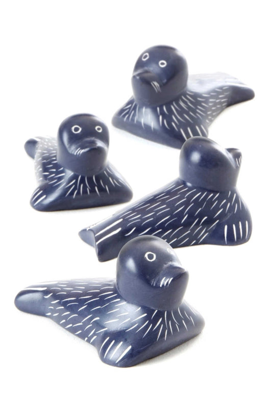 Set of Four Soapstone Fur Seal Keepsakes
